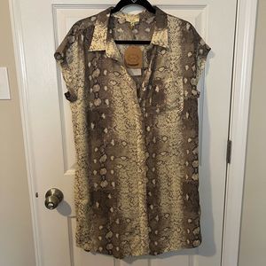 Kori Snake Print Cap Sleeve Dress